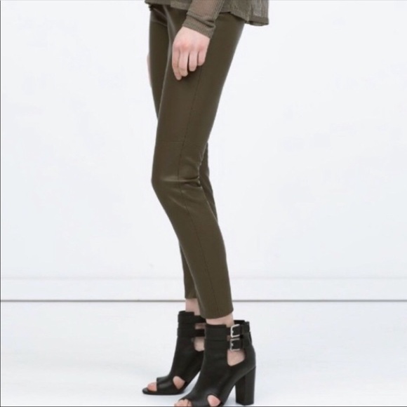 🌿ONE LEFT High Waisted Faux Leather Skinny Pants - Picture 2 of 4